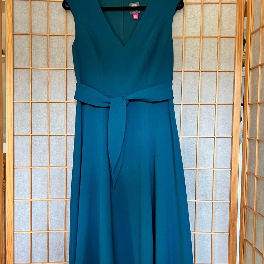 Vince Camuto Teal Cap Sleeve Dress